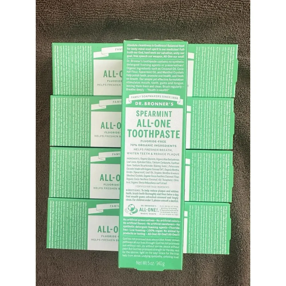 5 Pack DR BRONNER'S All-One Toothpaste Spearmint 5 oz NEW in box